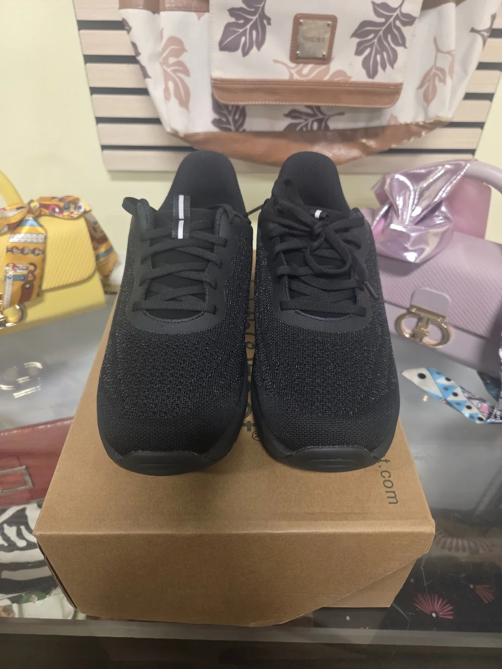 Womens Orthofeet Black Athletic Work Walking Orthepedic Sneakers w/inserts